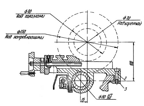 ТН-1М Верстат токарно-гвинторізний. Габарити робочого простору